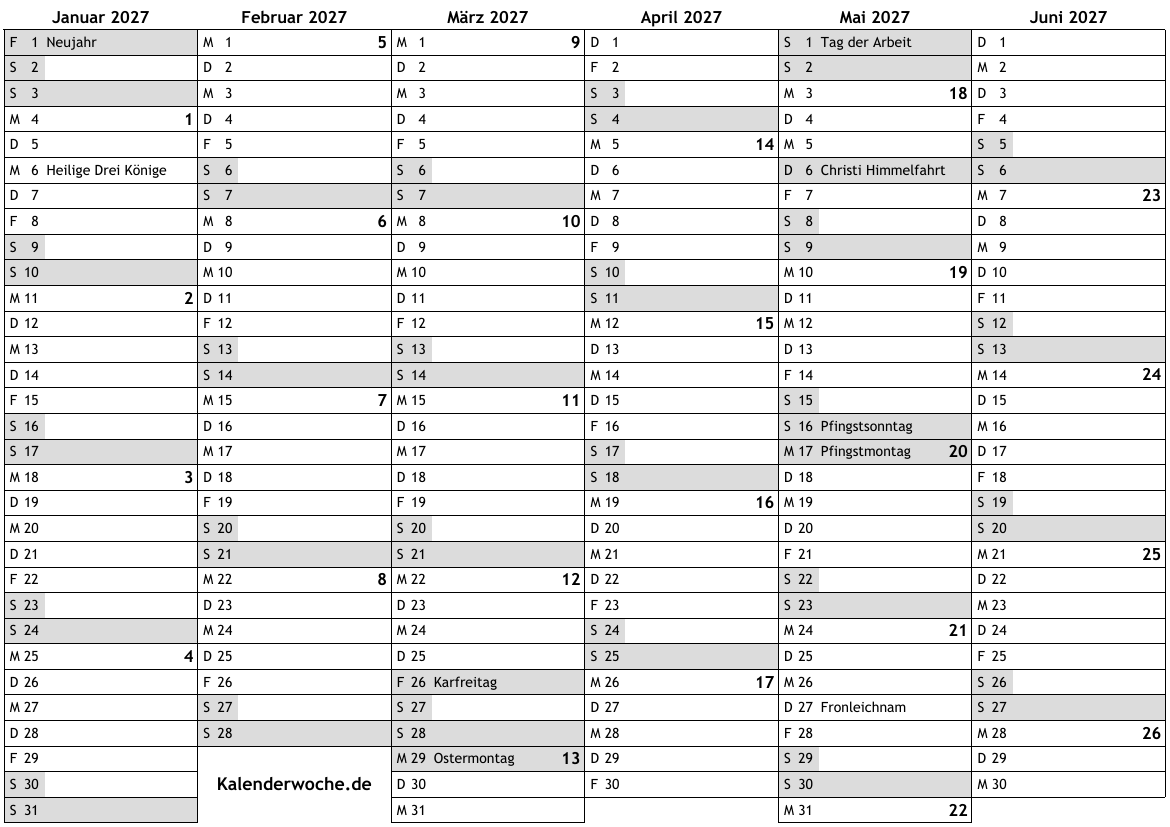 Kalender 2027 Mit Feiertagen Und Kalenderwochen Online Wochenkalender Kalender 2027 Mit Feiertagen Und Kalenderwochen Online Wochenkalender